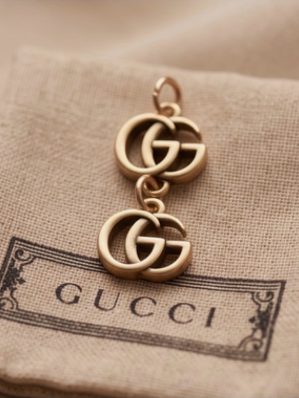 Gucci Gold Double GG Charm Pendant